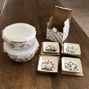 Portmeirion Round Storage Containers with Lock Lids & Dipper Dishes